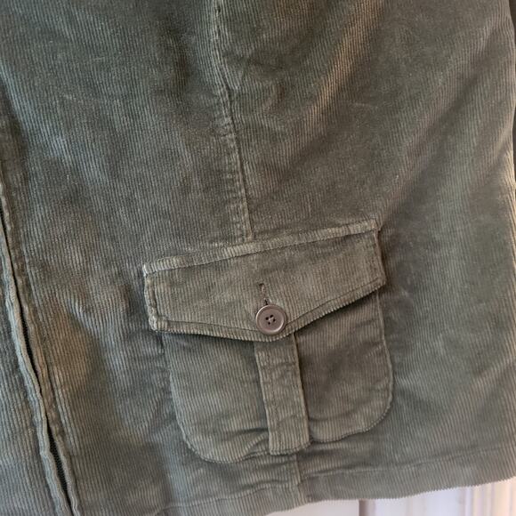 New Fashion Bug Green Corduroy Motorcycle Jacket Sz 30/32 - Picture 10 of 16